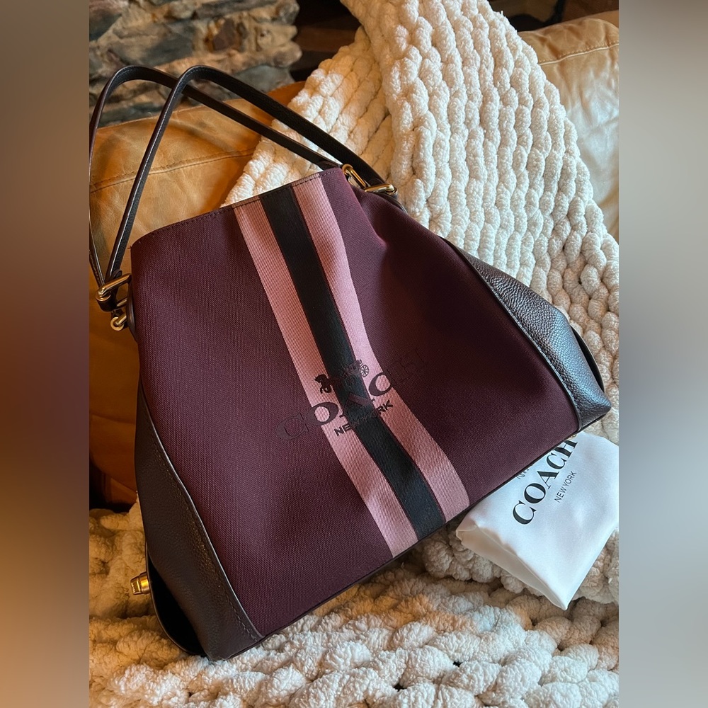 Coach Edie 31, horse and carriage oxblood shoulder bag